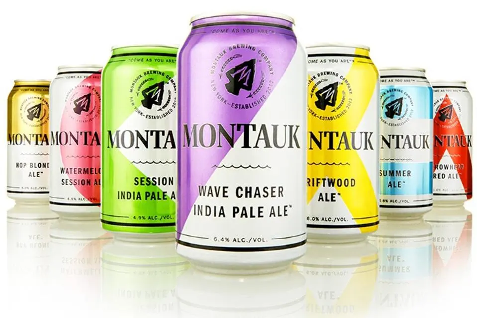 popular Montauk Brewing Company beer cans